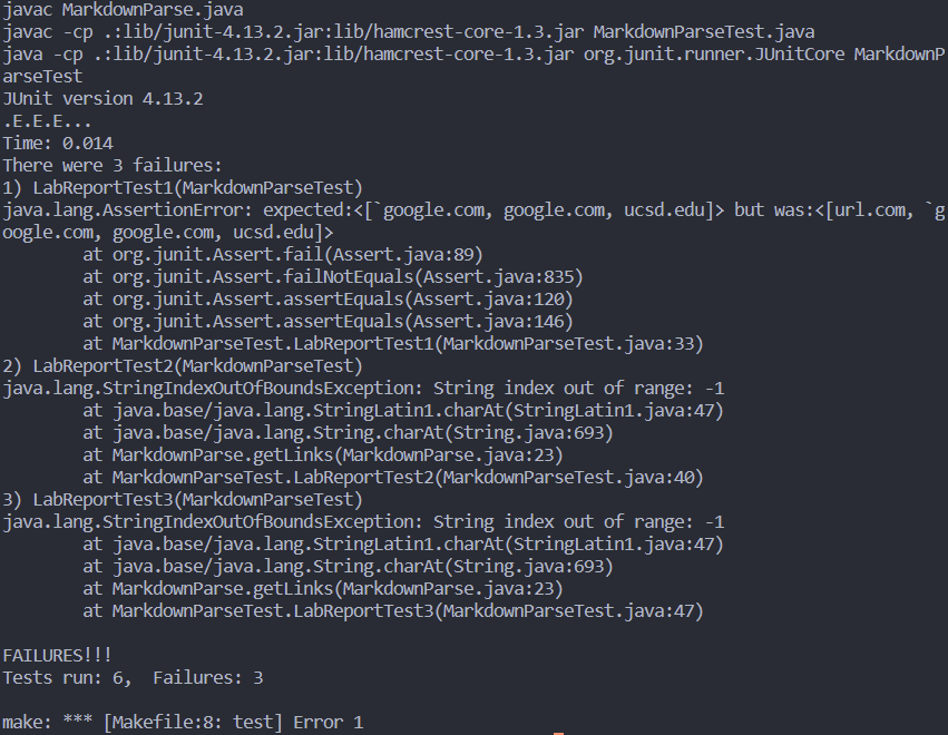 output for my implementation